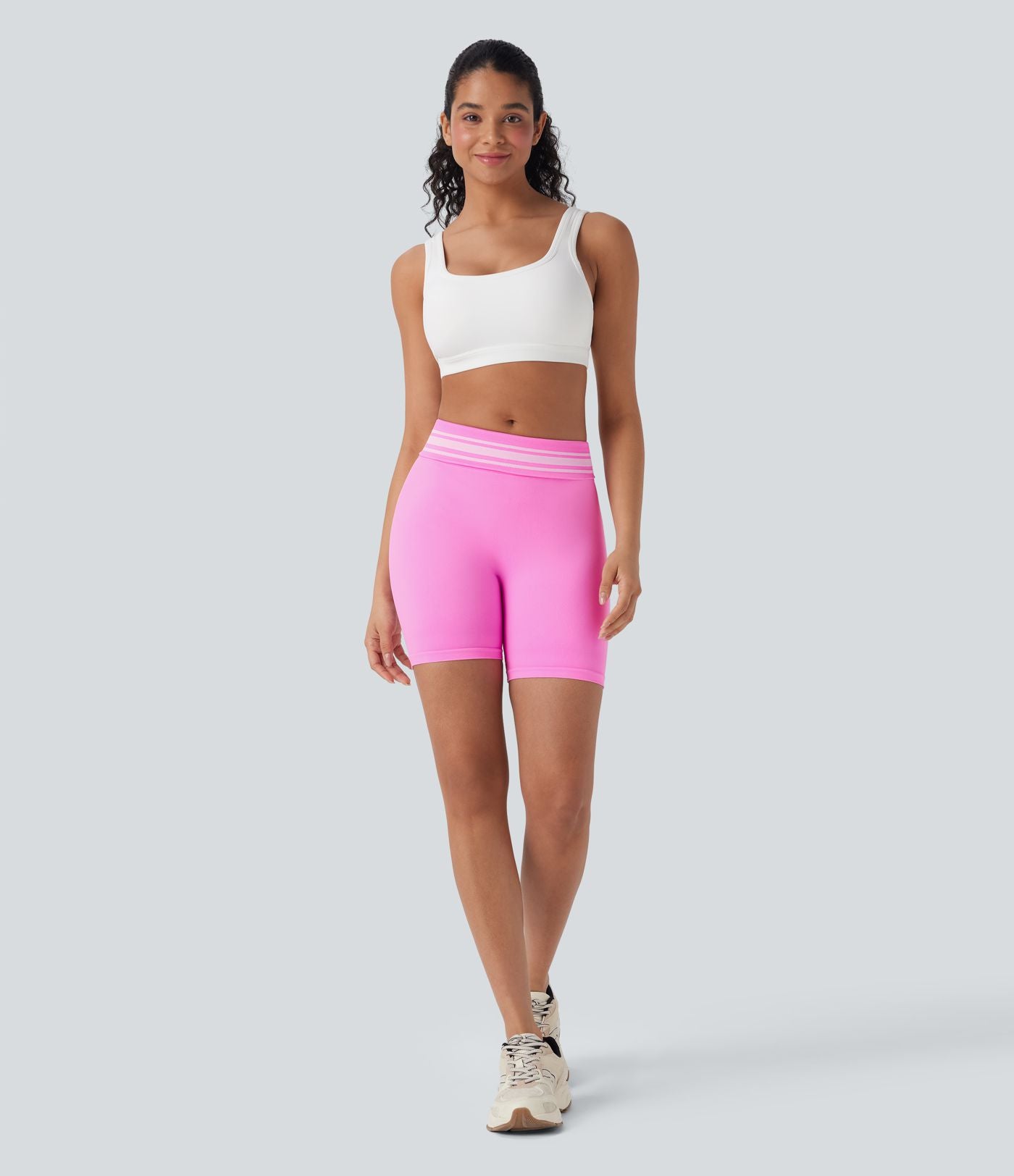 Short cycliste taille haute color block repliable sans couture OneForm Seamless Flow