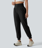 Jogging de yoga gainant taille haute avec œillets avec poches