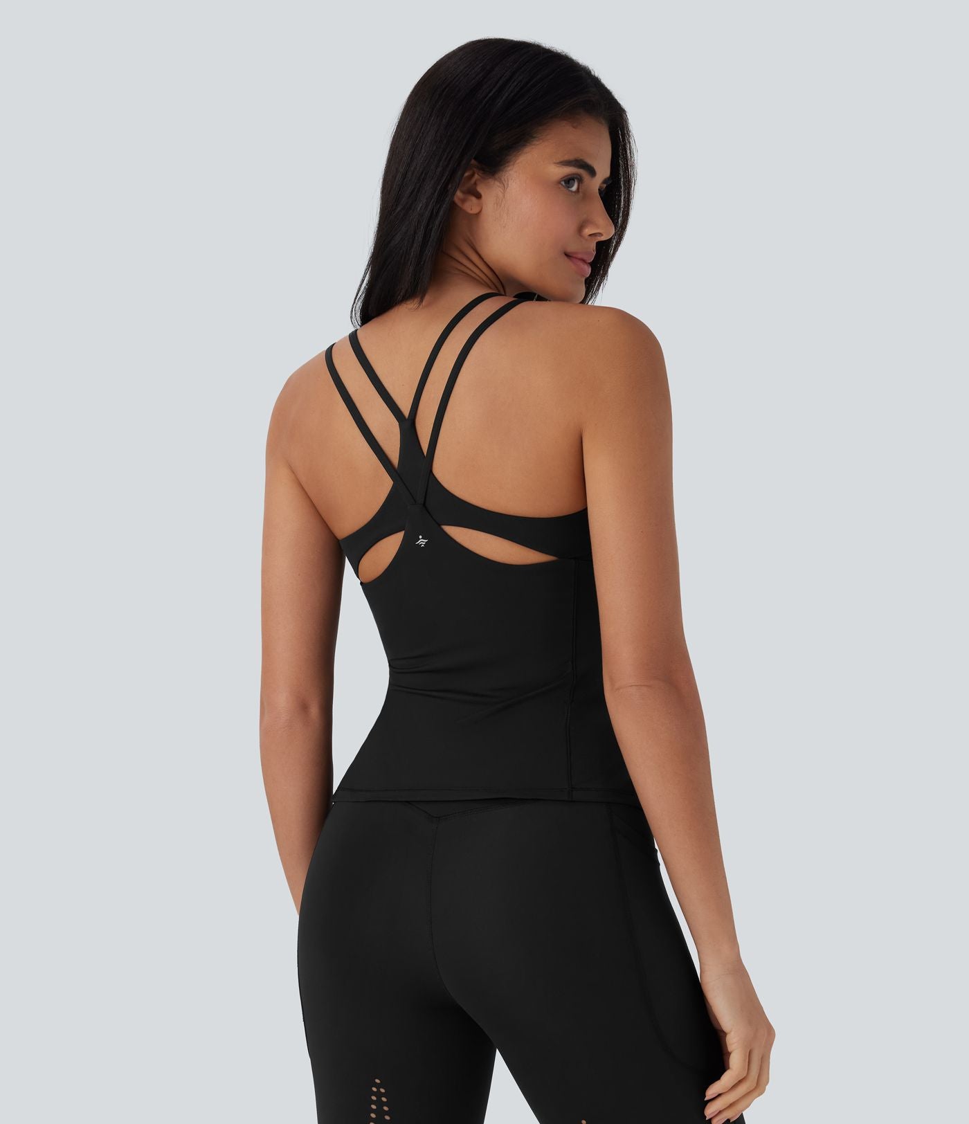 Top bretelles yoga Halara UltraSculpt™ Cool séchage rapide, dos nu avec bonnets moulés - UPF50+