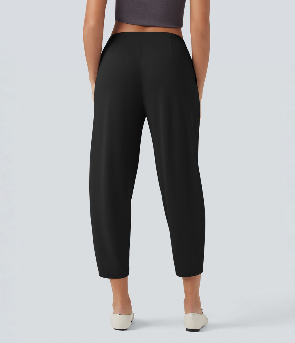 Pantalon tailleur fuselé Halara Flex™ crêpe taille mi-haute avec poches