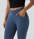Halara Flex™ Jegging Travail Taille Haute Croisé Poches Multiples Tricot Extensible