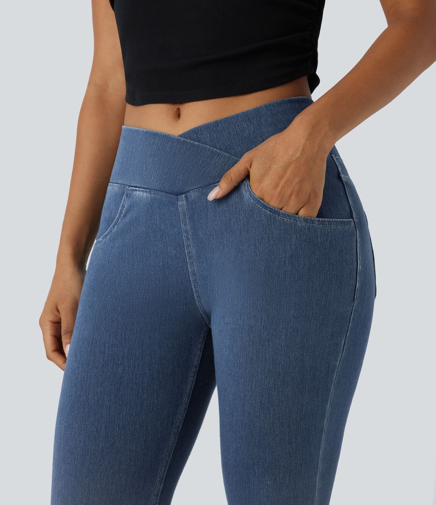 Halara Flex™ Jegging Travail Taille Haute Croisé Poches Multiples Tricot Extensible