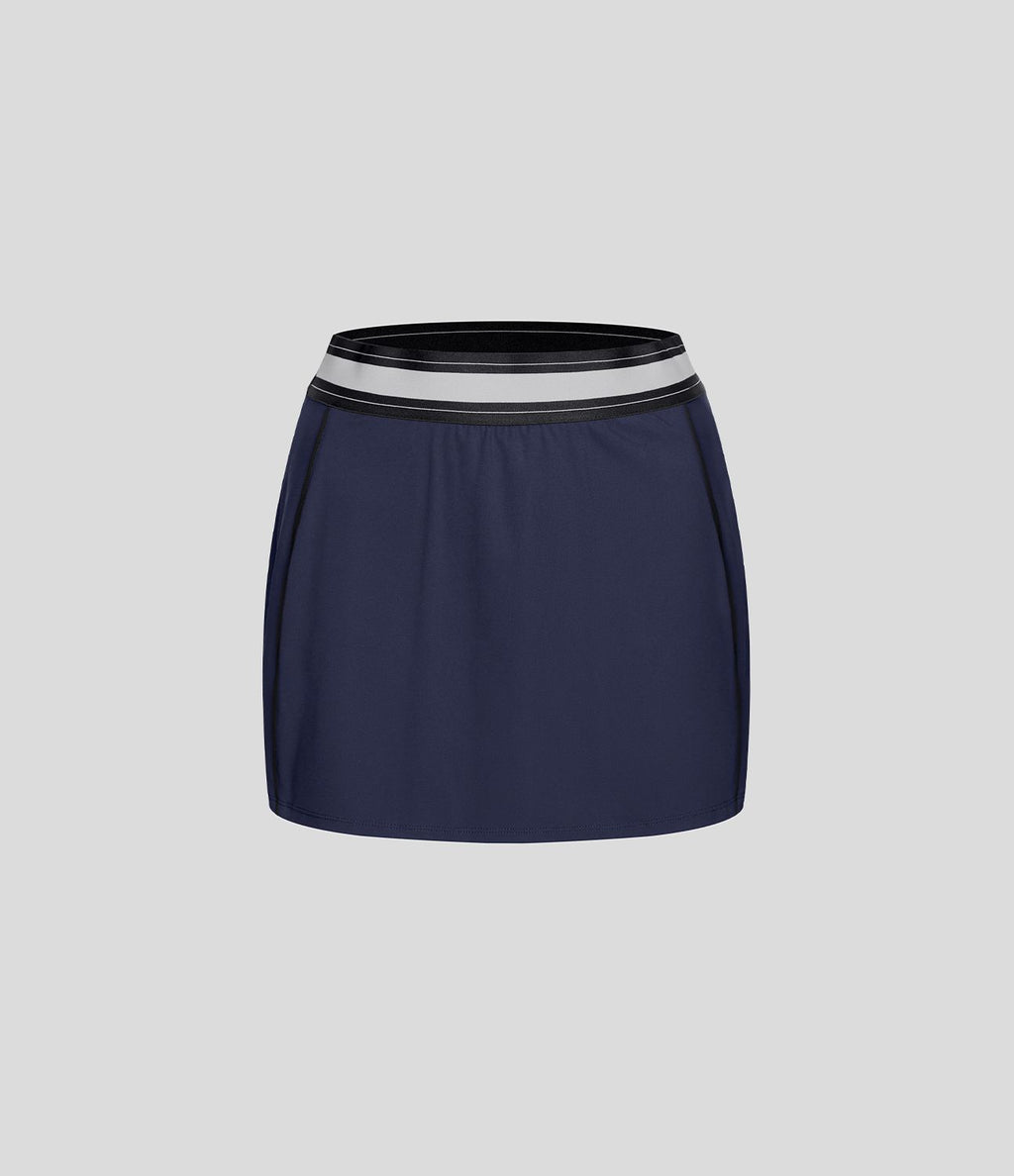 Jupe de tennis SoftlyZero™ Airy micro mini 2-en-1 à taille haute et color block ajustée au corps à effet frais InstantCool