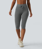 Legging de yoga Halara UltraSculpt™ chiné, taille haute, à cordon de serrage, séchage rapide, style caleçon avec poches