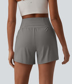 Short de yoga SoftlyZero™ Airy 2-en-1 gainant taille très haute à effet frais InstantCool avec poches, 12,5 cm