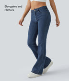 Halara Flex™ Jean Évasé Casual Taille Mi-haute Tricot Extensible Boutonnés Poches