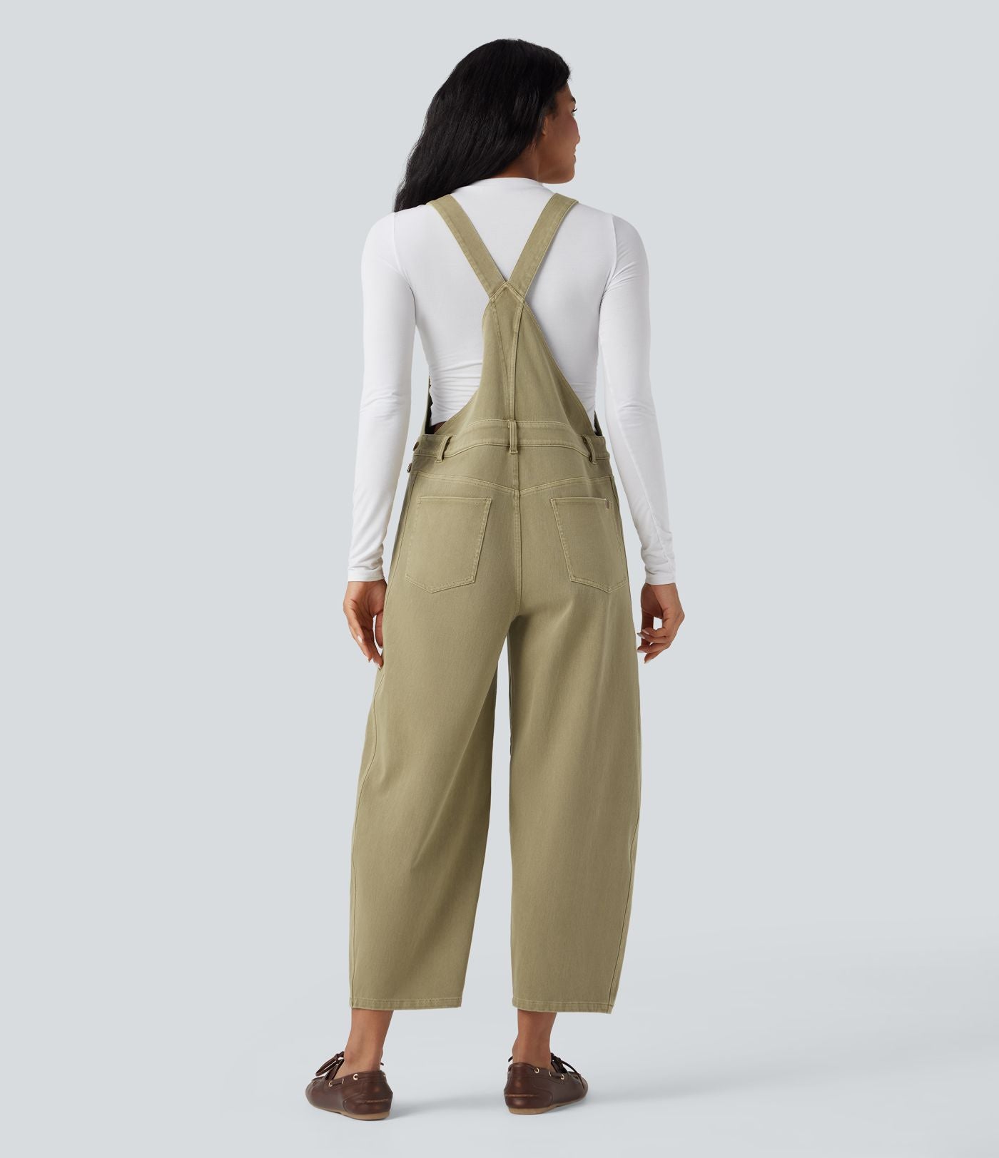 Salopette denim Halara Flex™ 7/8 coupe barrel avec poches