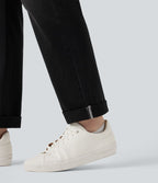 Jean décontracté Halara Flex™ ajusté taille haute ourlet retroussé avec poches