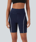 Short casual denim Halara Flex™ tricot extensible taille haute effet push-up froncé avec poches