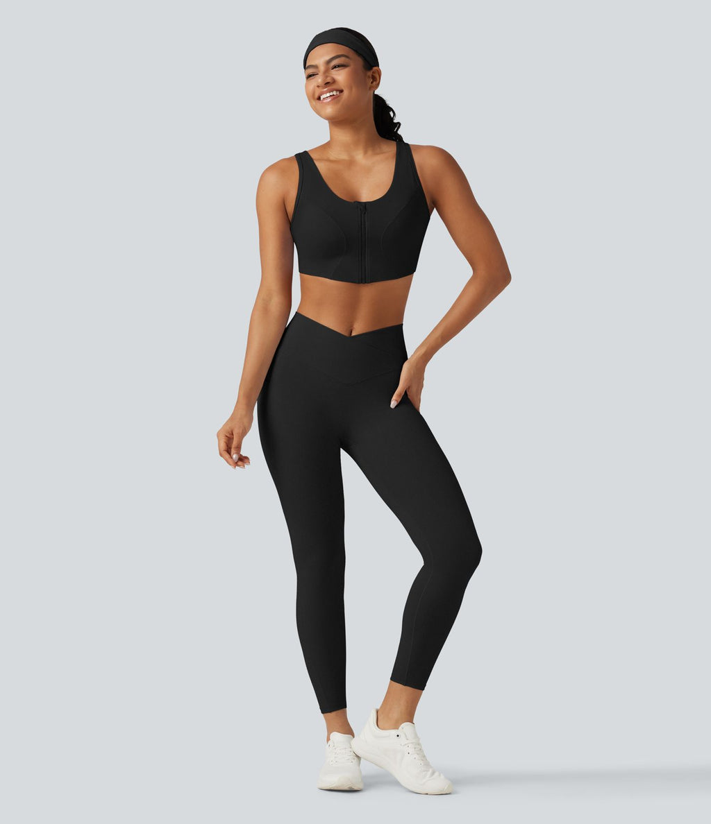 Brassière de yoga Halara UltraSculpt™ maintien moyen zippée avec coussinets amovibles