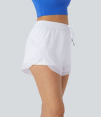 Shorts Running 7,5cm 2 en1 Taille Mi-Haute Cordon de Serrage Empiècement Mesh Contrastant