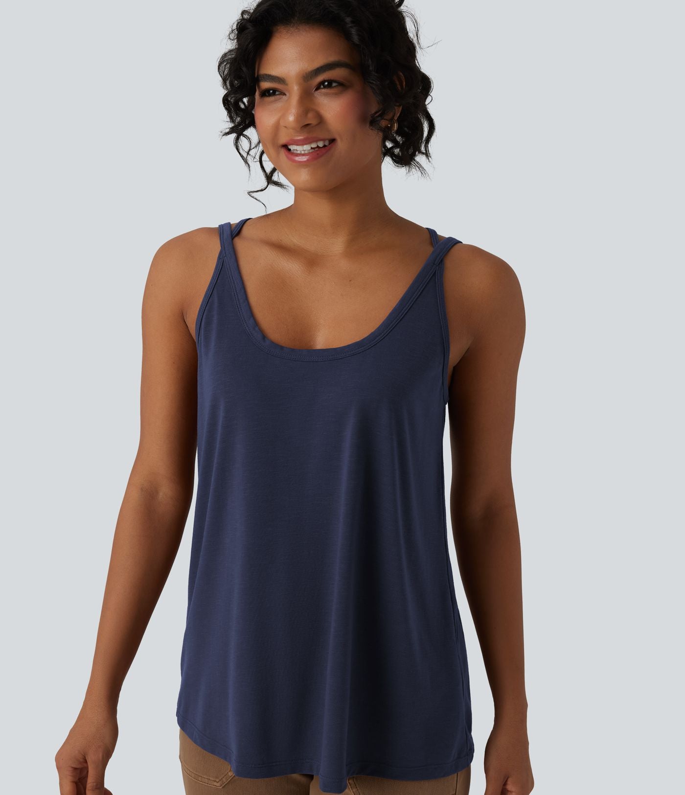 Débardeur casual col U coupe ample