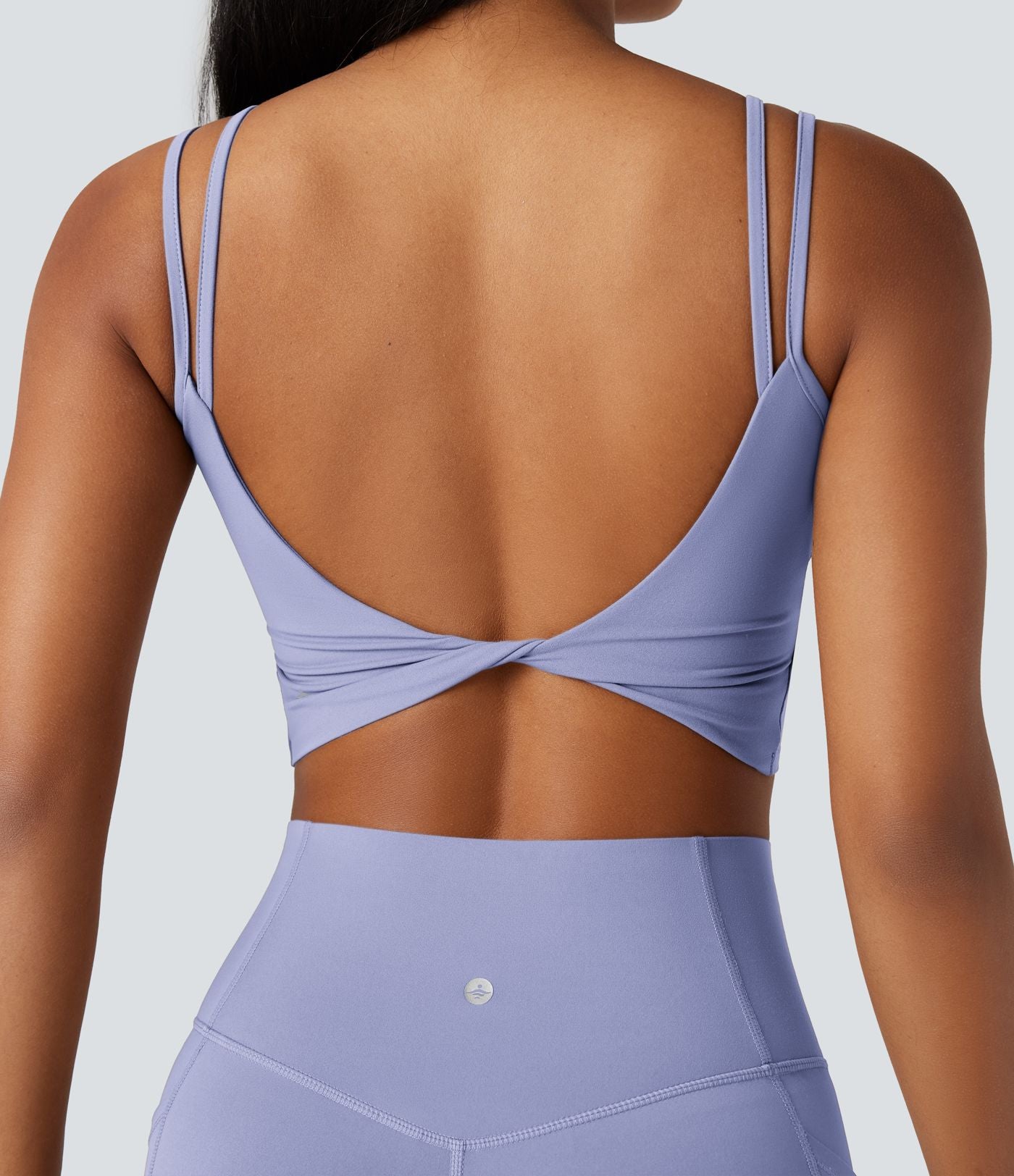 Débardeur yoga court Halara UltraSculpt™ double bretelles torsadé dos nu