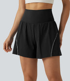 Short de yoga 2-en-1 SoftlyZero™ Airy réfléchissant taille haute 12,5 cm à effet frais InstantCool avec poches