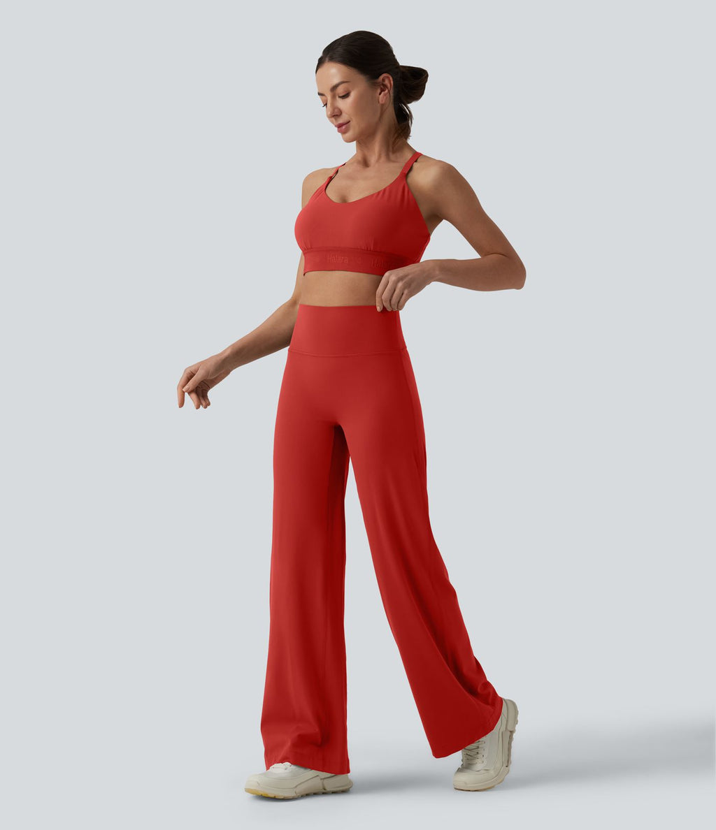 SoftlyZero™ Pantalon yoga coupe droite gainant taille haute à fronces - UPF50+