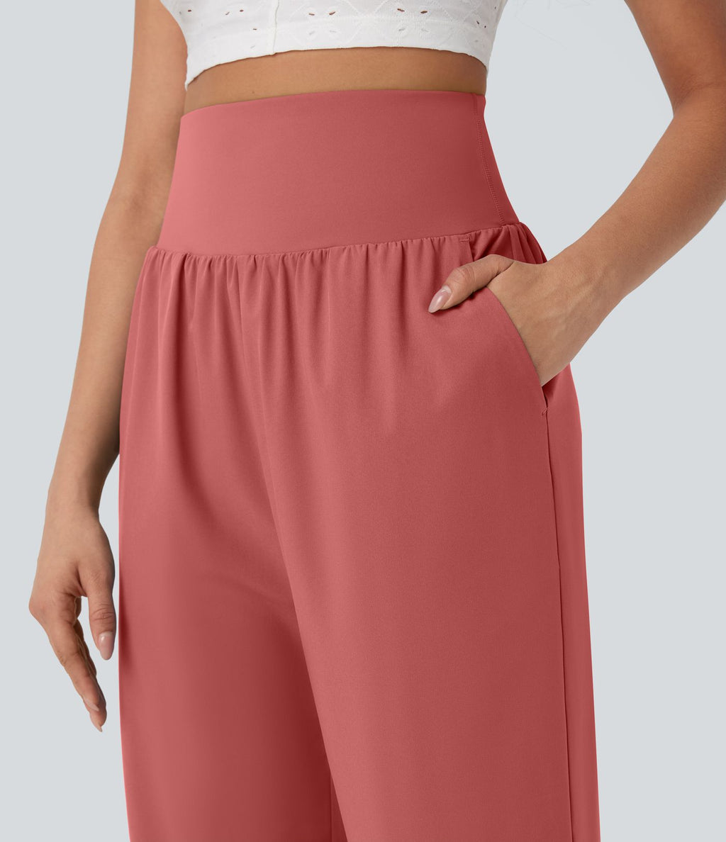 Pantalon corsaire gainant taille haute à ourlet asymétrique et séchage rapide avec poches Breezeful™