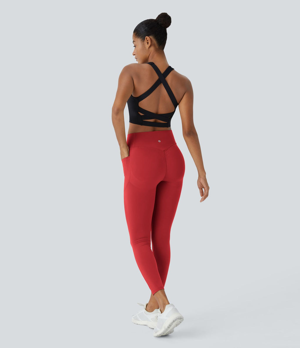 Legging d'entraînement gainant galbant taille haute avec effet scrunch et poches Halara UltraSculpt™