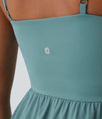Breezeful™ Robe Casual 2 Pièces Dos Nu Haut Bas Poche Latérale Fluide Séchage Rapide