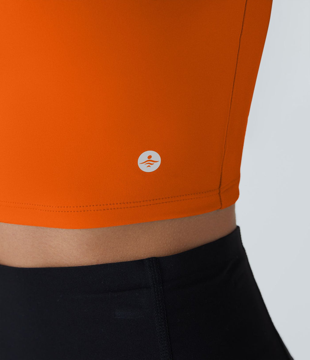 Débardeur yoga court SoftlyZero™ Airy col carré dos nu bretelles croisées effet frais InstantCool, bonnets A-C, protection solaire UPF50+