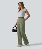 Halara Flex™ Pantalon tailleur droit taille haute avec poches
