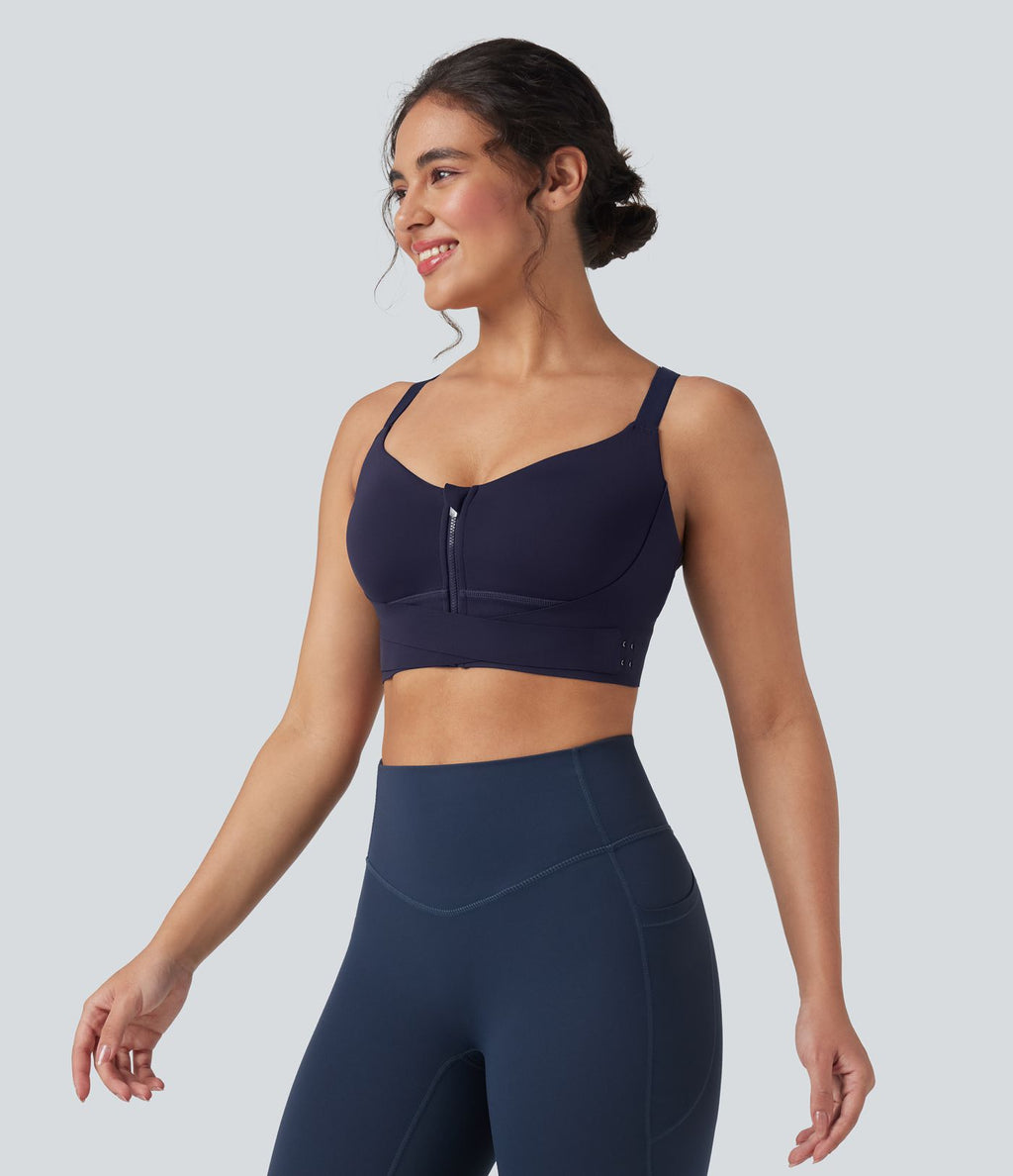 Brassière de sport course SpeedWave™ soutien intermédiaire push-up zip boucle réglable séchage rapide bonnets A-C