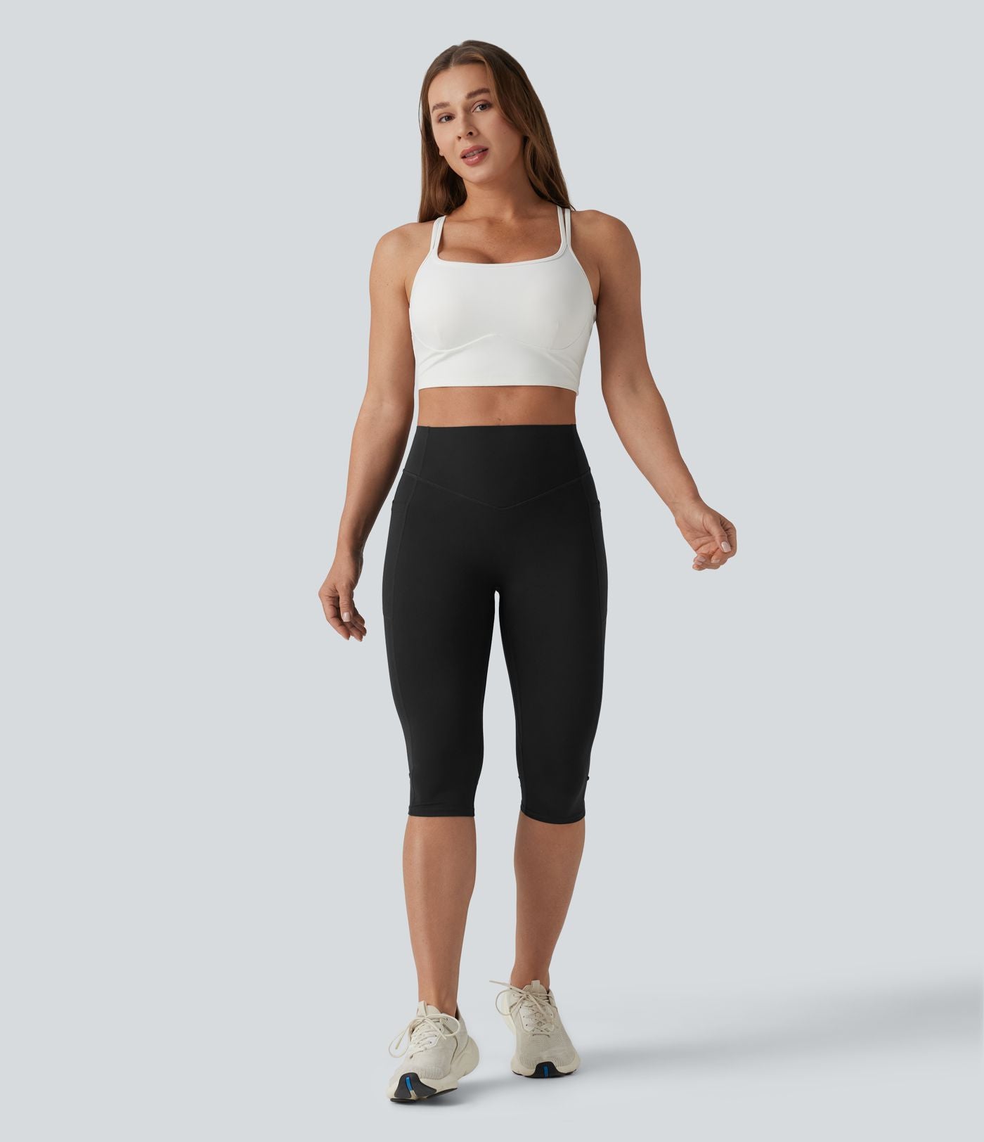 Halara UltraSculpt™ Legging yoga corsaire gainant push-up taille haute à fronces avec poches