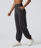 Jogging de yoga Halara UltraSculpt™ taille haute gainant imprimé léopard avec poches