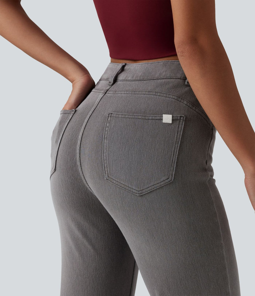 Jean Halara Flex™ taille haute croisé gainant bootcut décontracté avec poches