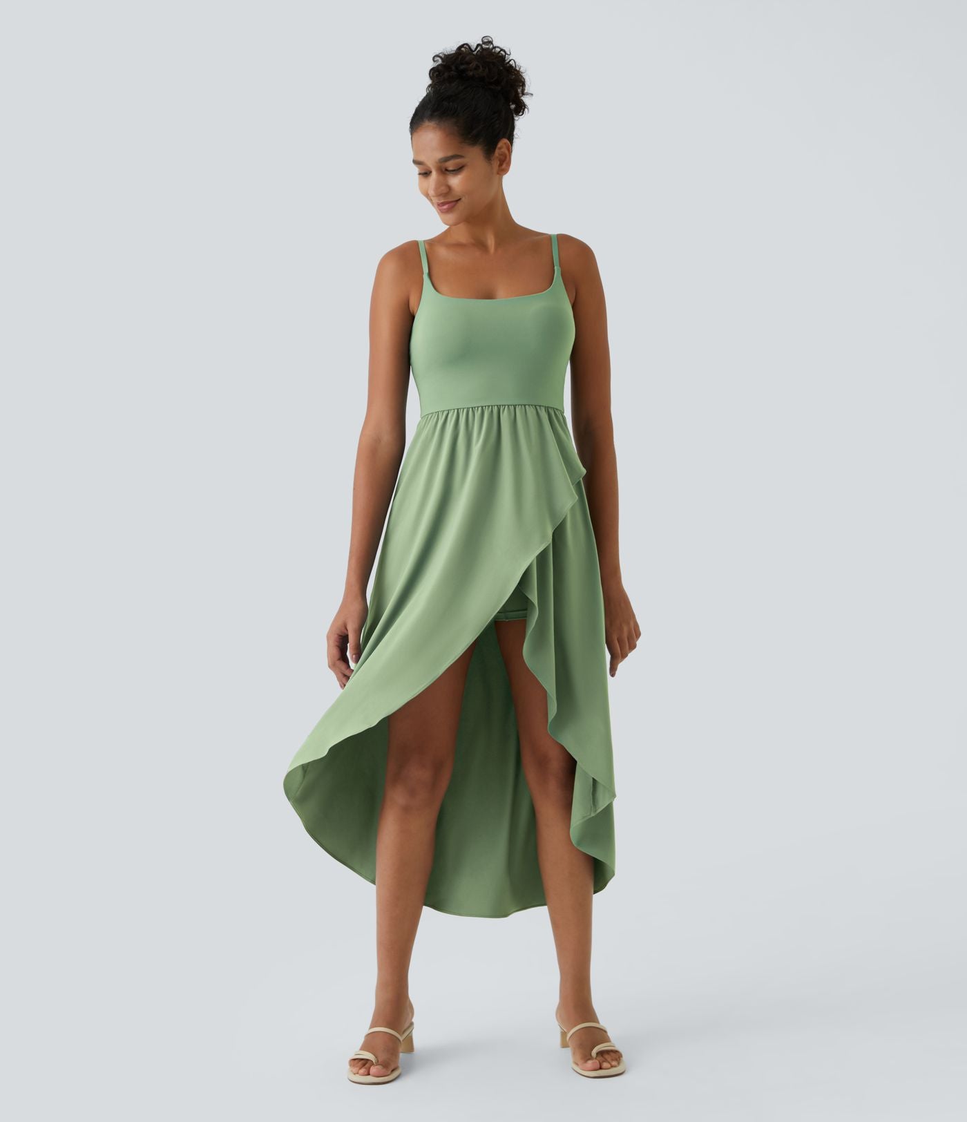 Breezeful™ Robe Casual 2 Pièces Dos Nu Haut Bas Poche Latérale Fluide Séchage Rapide