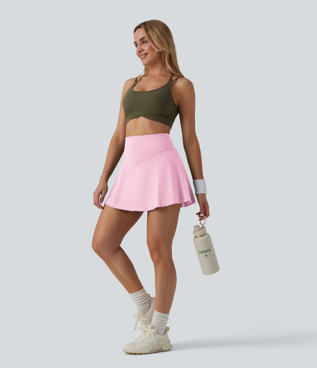 Jupe-short de tennis mini SoftlyZero™ Airy 2-en-1 gainante taille haute effet frais InstantCool avec poches, protection solaire UPF50+