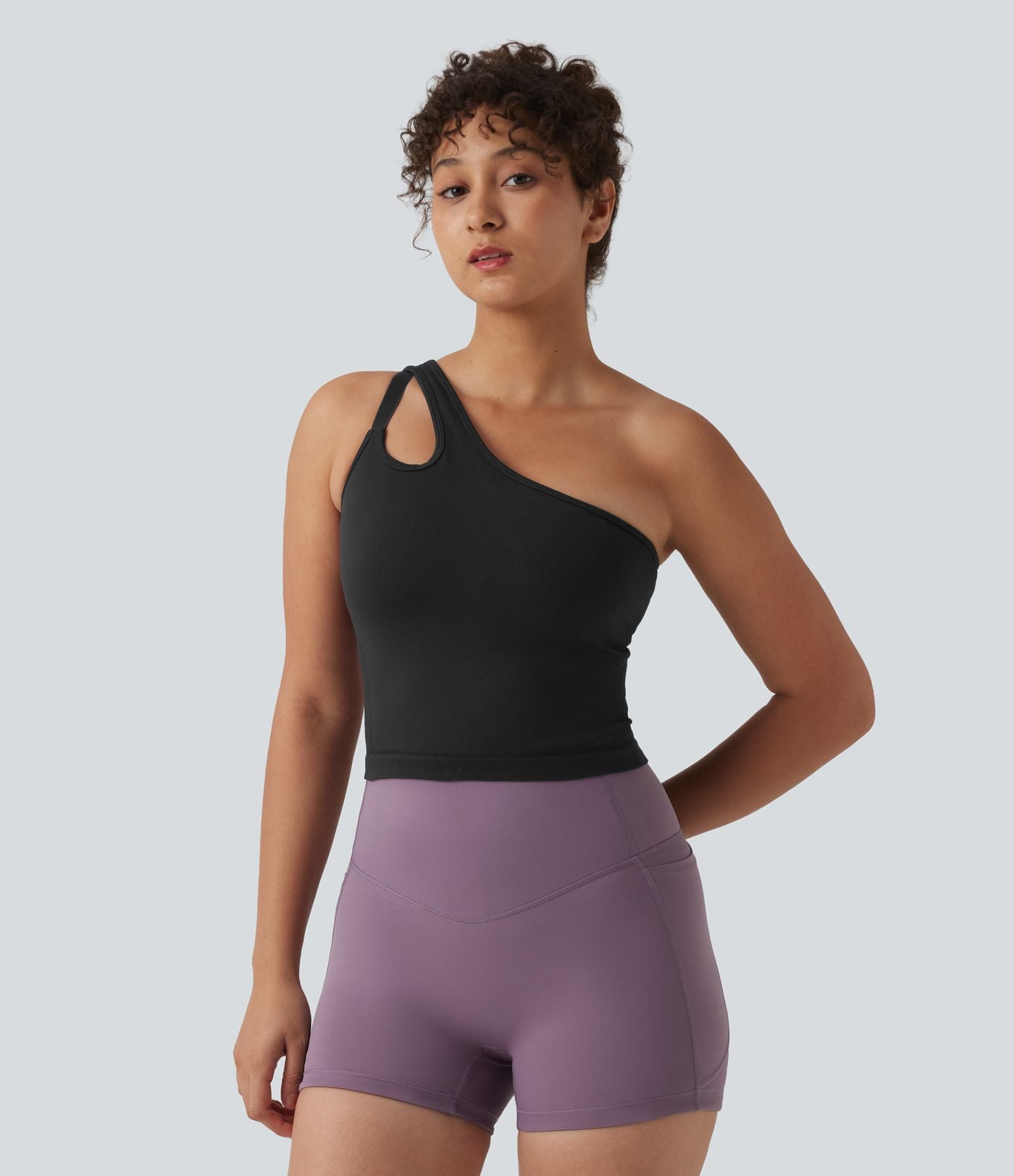 Débardeur yoga asymétrique OneForm Seamless Flow avec brassière intégrée