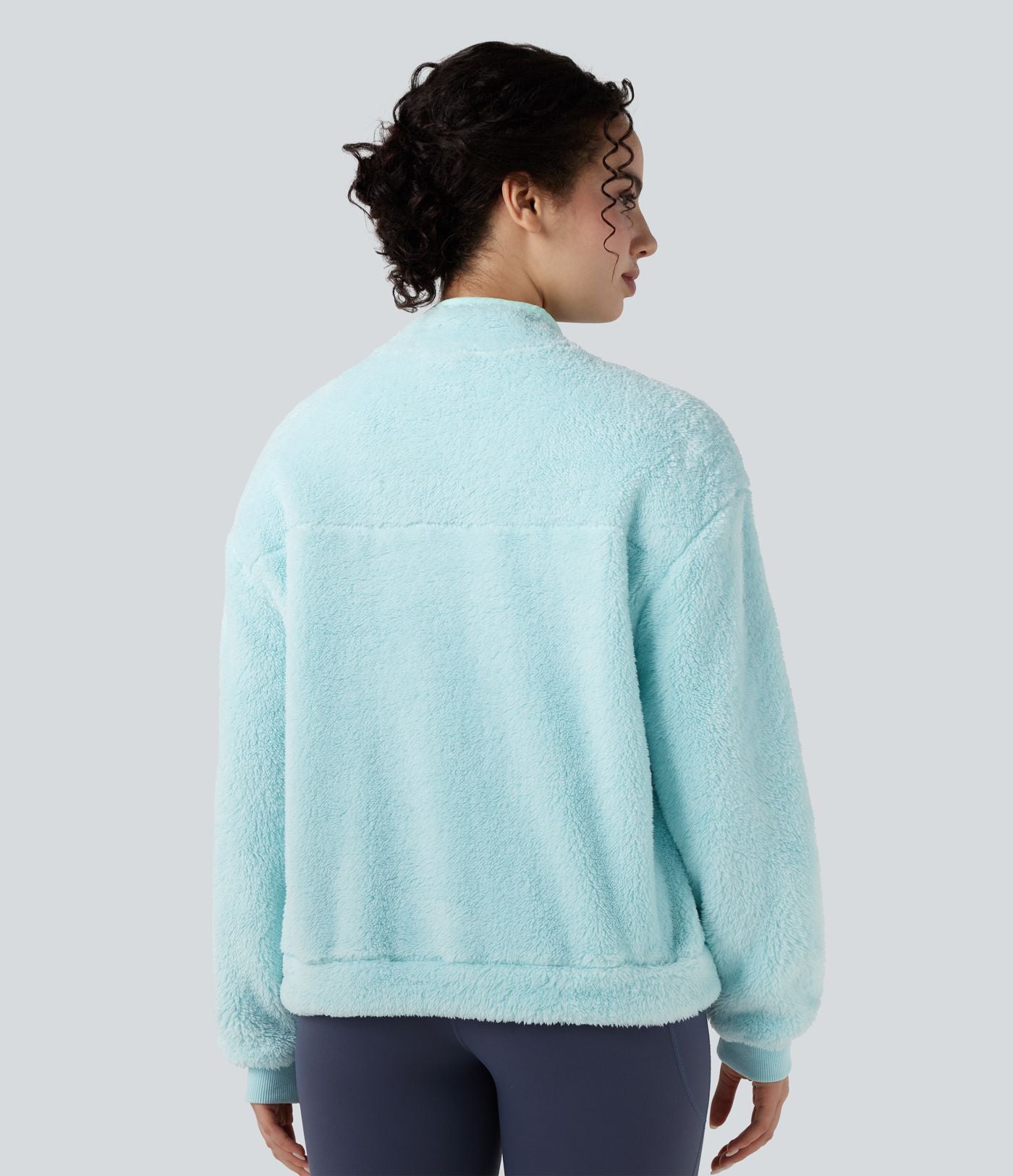 Sweat-shirt polaire col montant boutonné