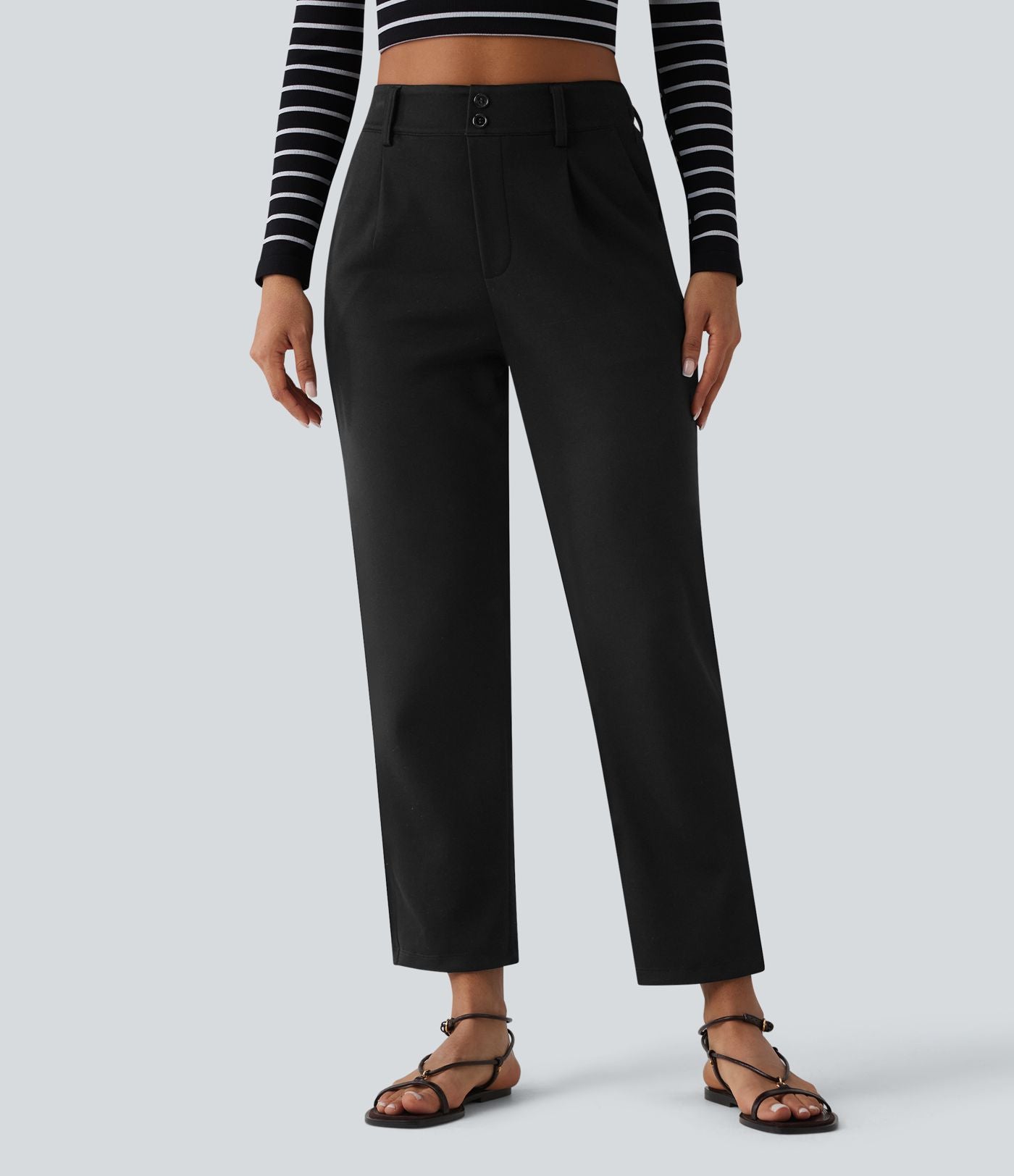SpacerTek™ Pantalon fuselé décontracté taille haute avec poches