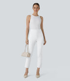 Pantalon de travail fuselé court taille haute Halara Flex™ avec poches