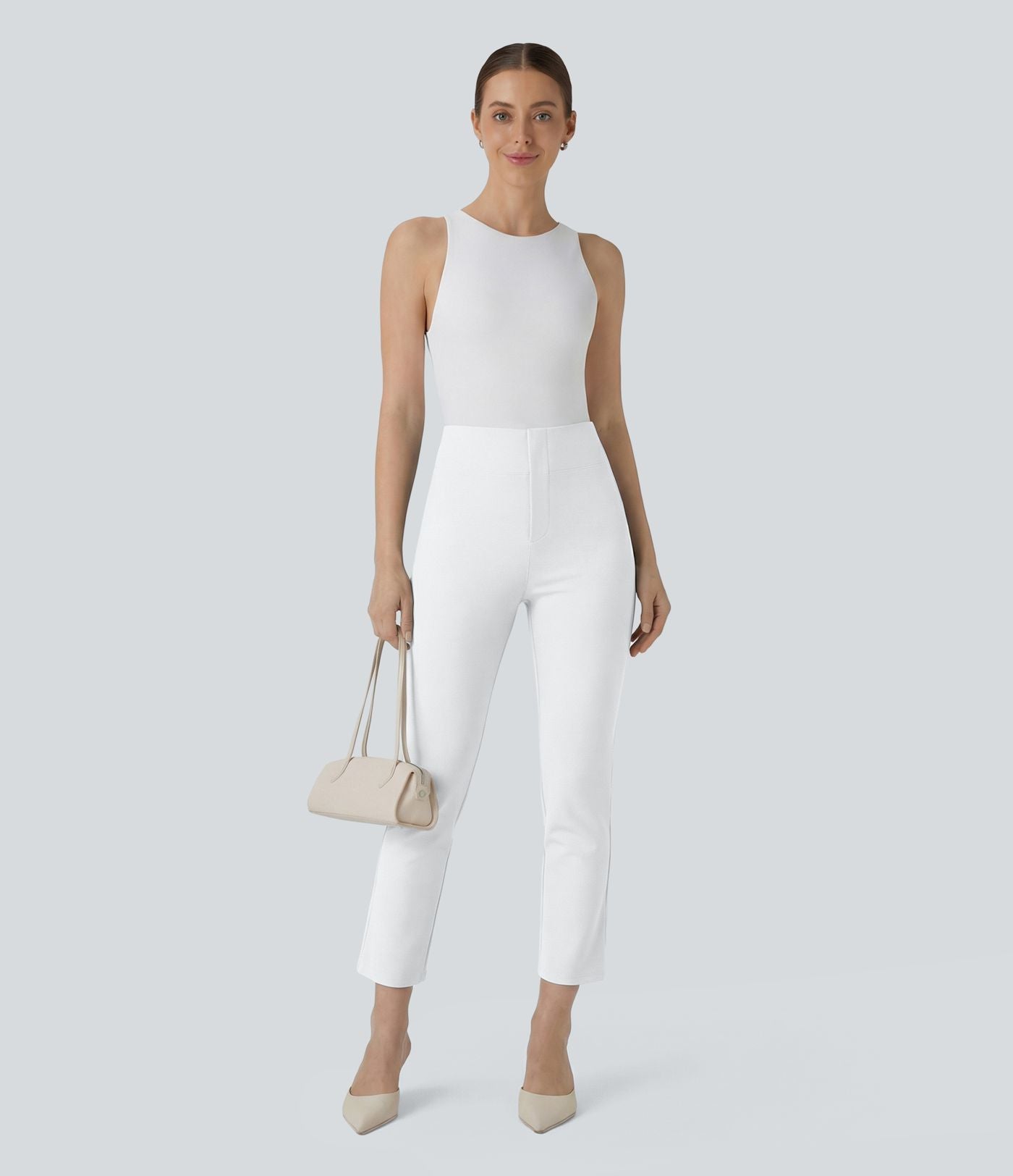 Pantalon de travail fuselé court taille haute Halara Flex™ avec poches