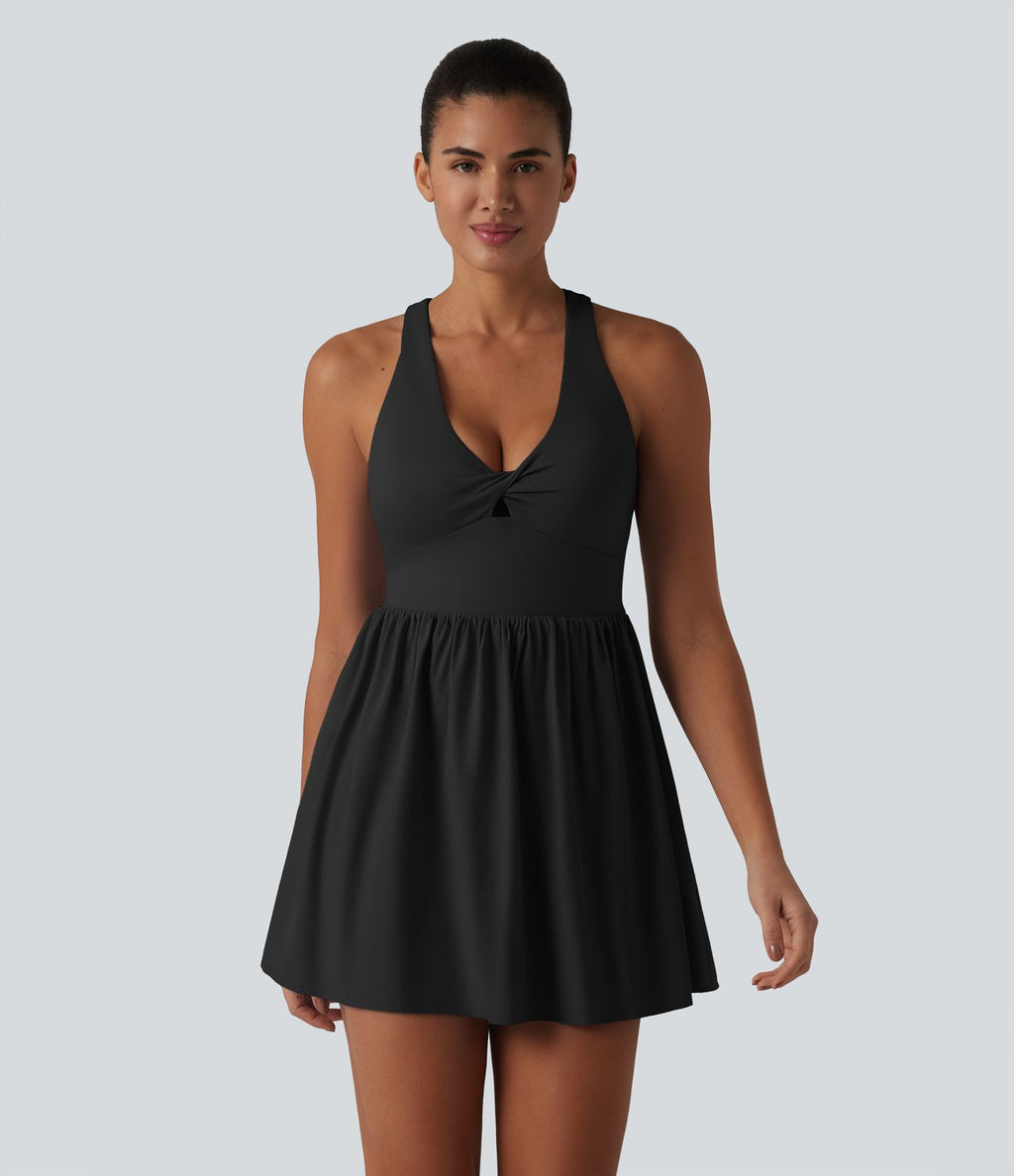 Robe sport de tennis mini Breezeful™ 2-en-1 séchage rapide col V dos nageur avec brassière intégrée à poches — édition Easy Peasy
