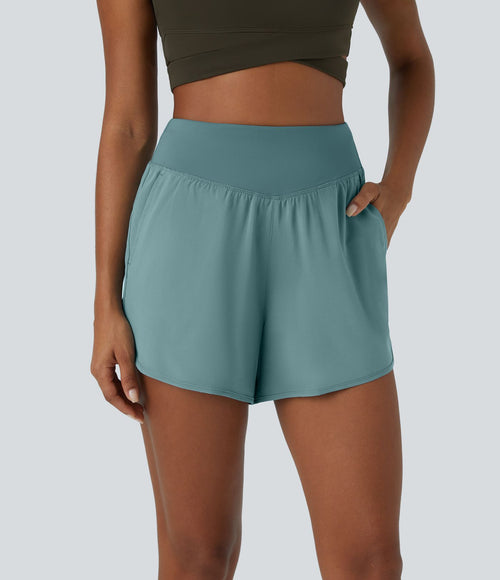Breezeful™ Shorts 10cm Casual à Séchage Rapide Taille Haute et Poche Latérale