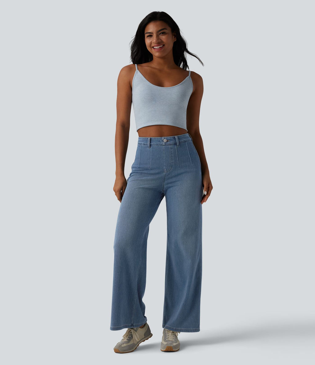 Jean large décontracté Halara Flex™ Curvy taille haute gainant avec poches