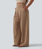 Pantalon large décontracté SoftlyZero™ Airy gainant taille haute effet frais InstantCool avec poches, protection solaire UPF50+