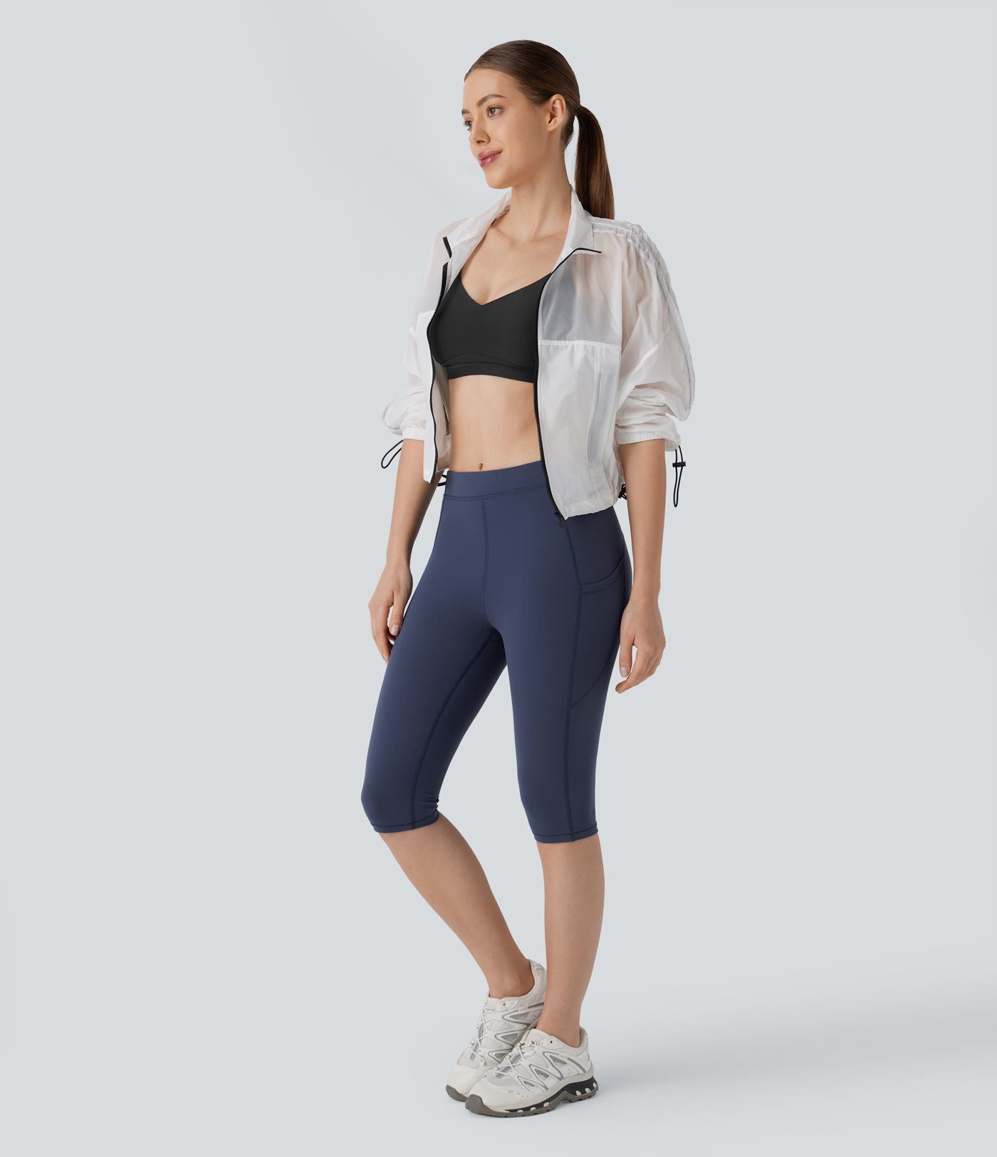 Legging corsaire de randonnée à taille haute et poches latérales UltraSculpt™ Halara