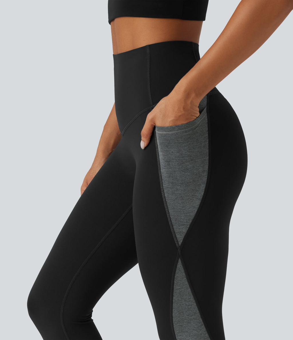 Legging de yoga Halara UltraSculpt™ taille haute gainant color block avec poches