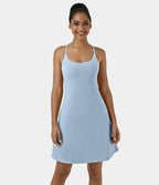 Softlyzero™ Airy Robe Sport de Yoga Plus Longue Dos Nu Découp Bretelles Réglables et Poches