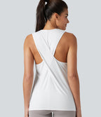 Débardeur de sport yoga dos nageur croisé effet frais InstantCool séchage rapide sans manches, protection solaire UPF50+
