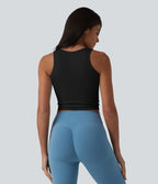 Débardeur crop de yoga OneForm Seamless Flow col V froncé