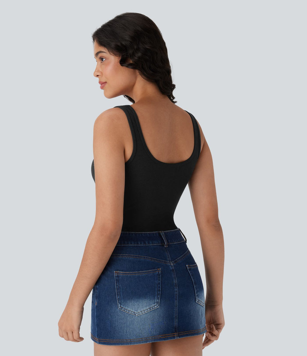 Body casual côtelé col U bretelles jambe ajustables - Easy Peasy