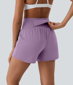 Short yoga 2-en-1 SoftlyZero™ Airy effet frais InstantCool taille très haute 12,5 cm avec poches, longueur allongée