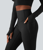 Legging bootcut polaire thermique yoga gainant modelant taille haute Halara UltraSculpt™ Heat avec poches