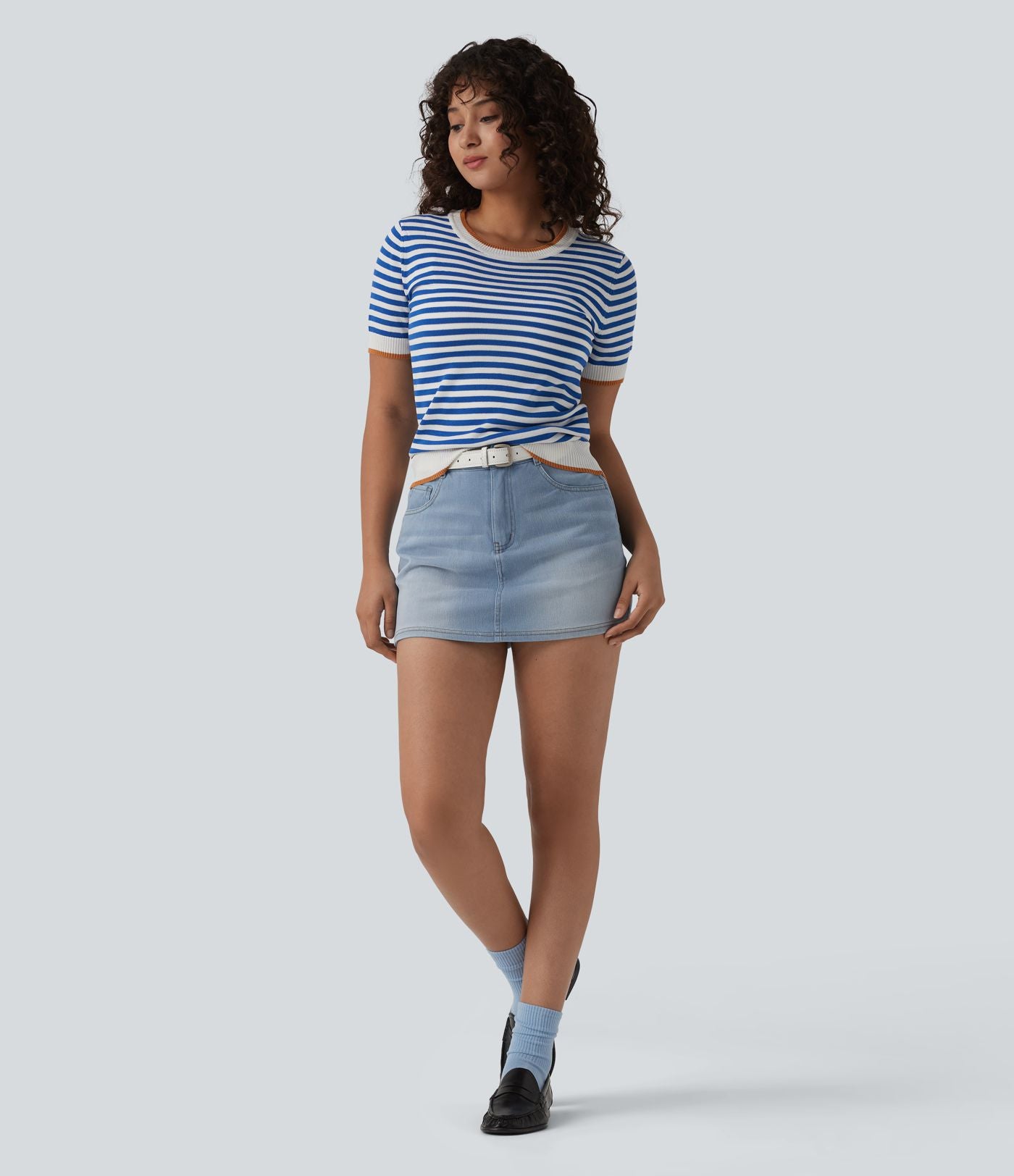 Skort Halara Flex™ jean décontracté taille haute micro avec poches