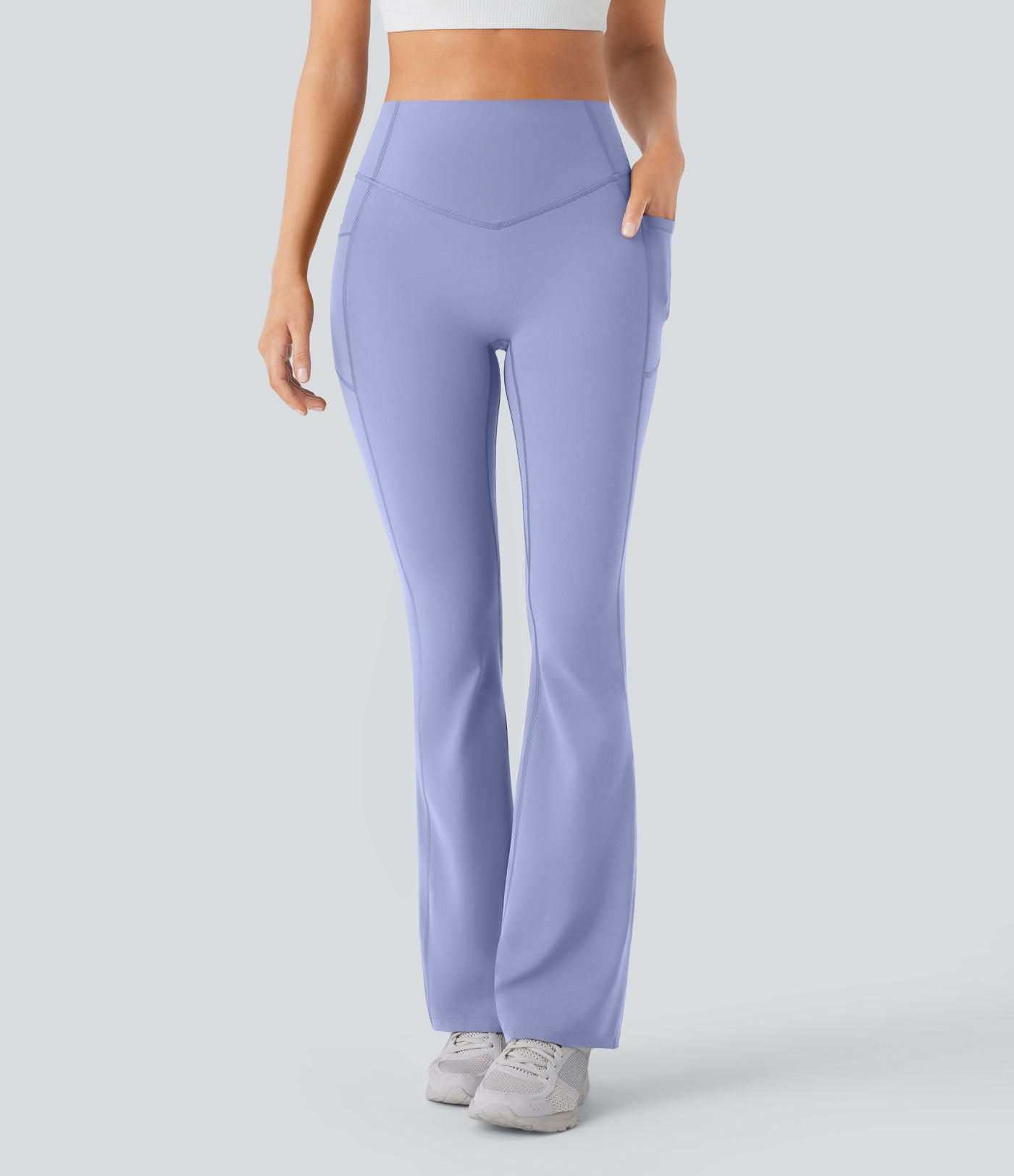 Pantalon de yoga à coupe bootcut gainant galbant taille haute avec effet scrunch et poches Halara UltraSculpt™