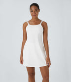 Robe de sport danse 2-pièces SoftlyZero™ Plush double bretelles caraco avec poche A-D